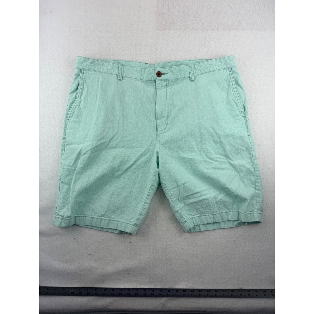 Tommy Bahama Men's Shorts Size 42 Mint Green Linen Cotton Flat Front Chino